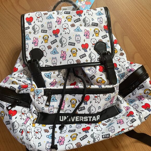 BT21 Universtar All over Print Loungefly Style Bag. Miniso Direct & Discontinued - Picture 1 of 16